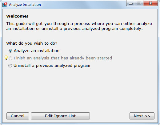 analyze installation