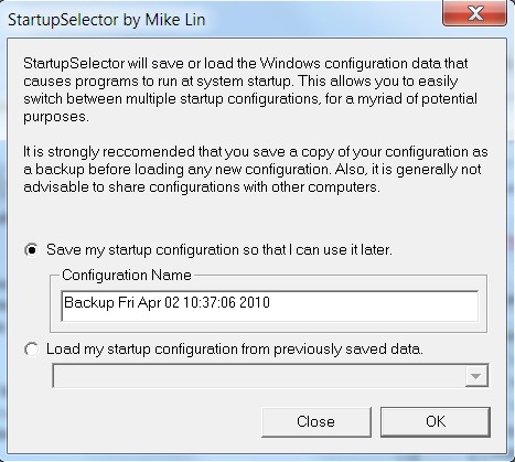 windows startup selector