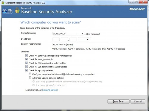 microsoft baseline security analyzer