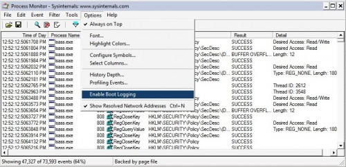 boot logging