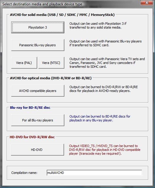 multiavchd output