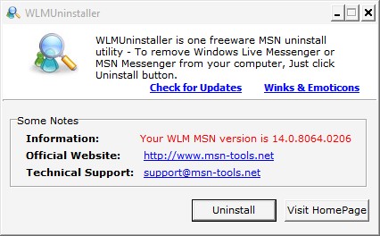 windows live messenger uninstaller