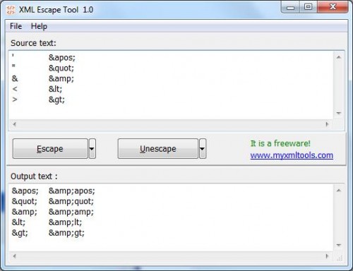 xml escape tool