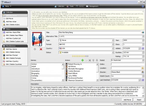 movie database software