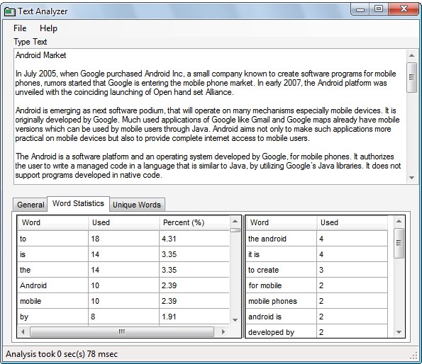 text analyzer