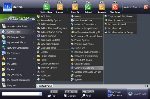 vista start menu