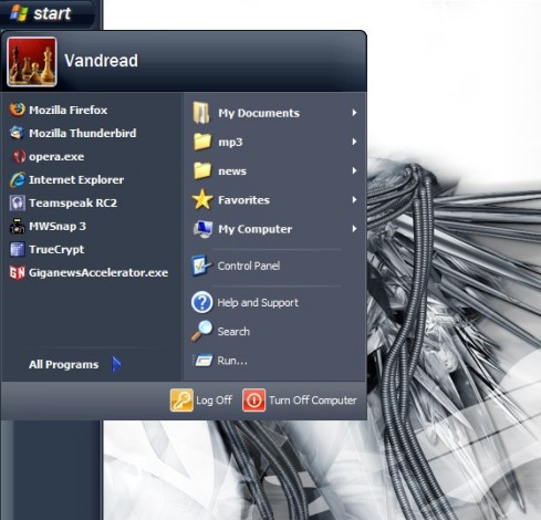 startmenu altered