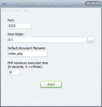 quick php web server