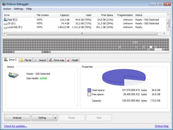 disk defragmenter defraggler