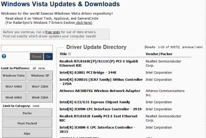 vista free drivers