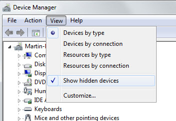 show hidden devices windows