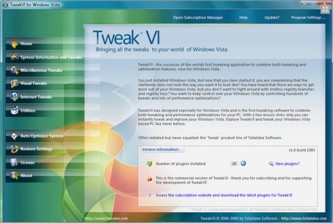 tweak vista screenshot