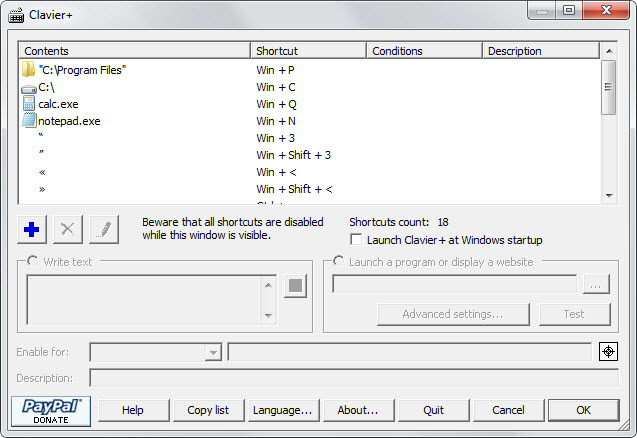 clavier windows keyboard shortcuts