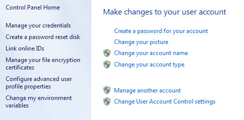 change user account password