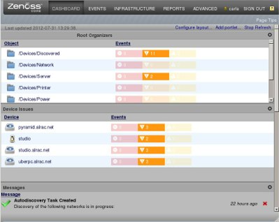 Zenoss dashboard