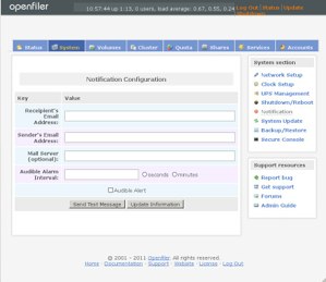 OpenFiler WebGUI