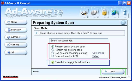 System Scan Preparation