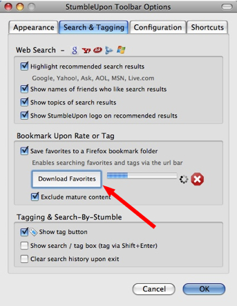 stumbleupon favorites downloading