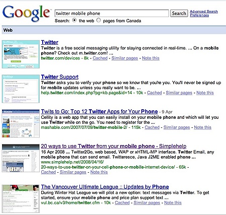 GooglePreview firefox plugin in action