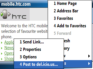 adding sites to del.icio.us in internet explorer mobile