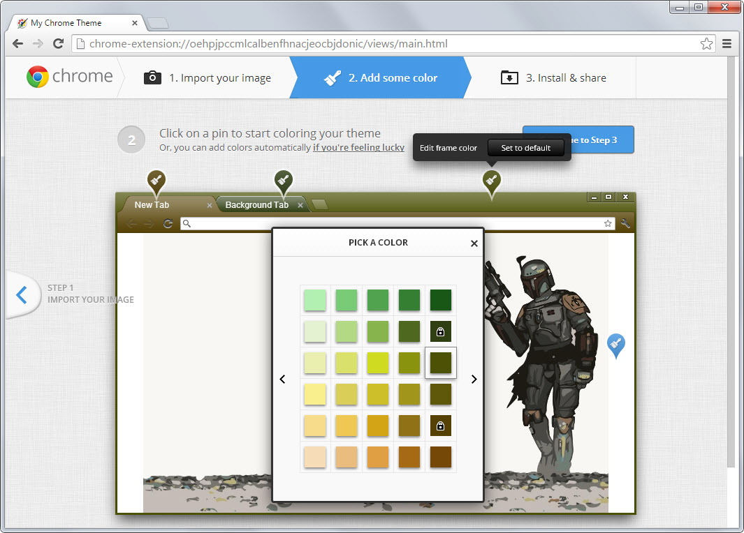 chrome theme color step 2