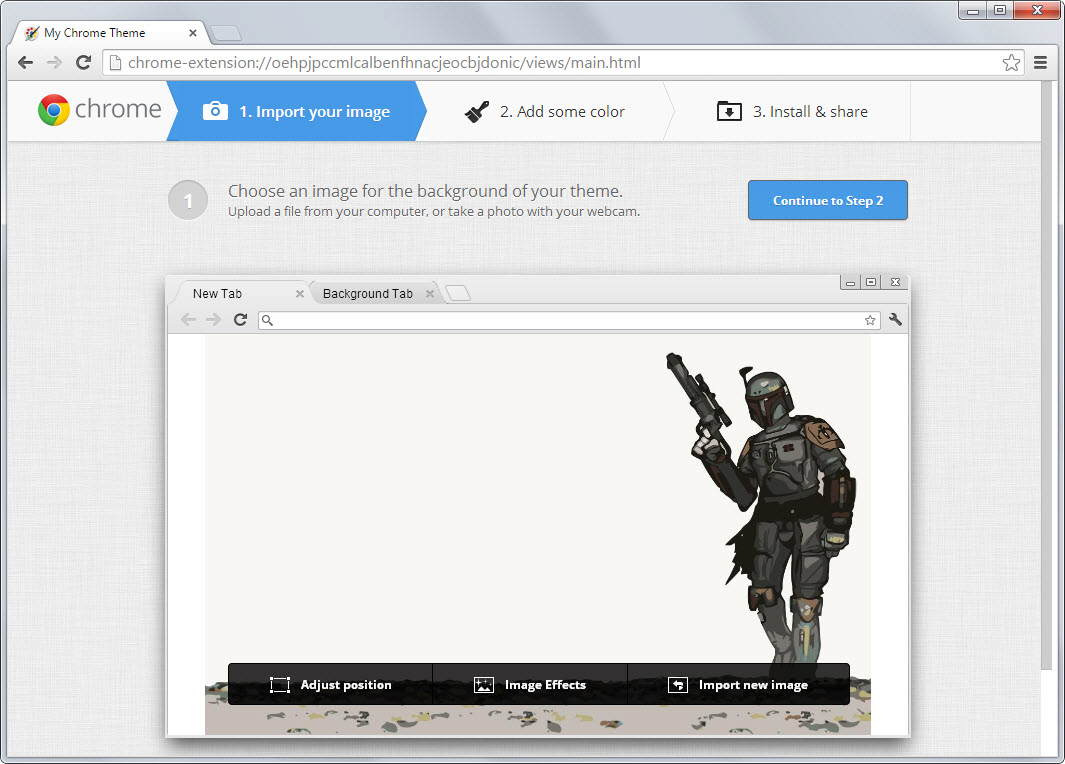 custom chrome theme step 1