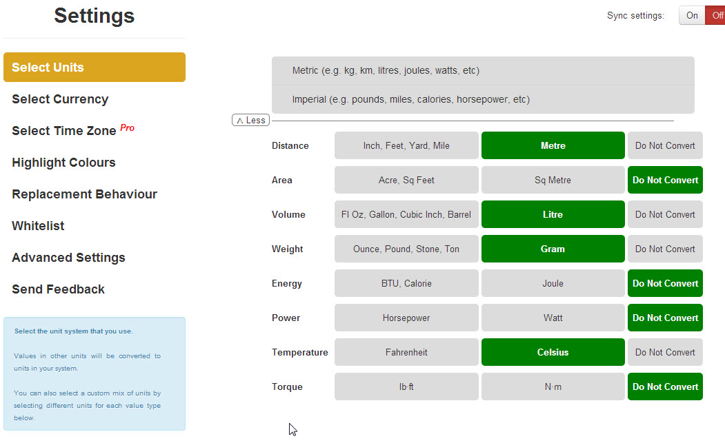 autoconvert settings