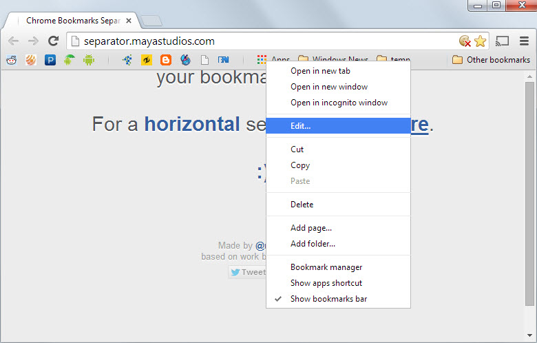 chrome bookmarks bar