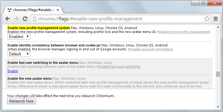 chrome profile management