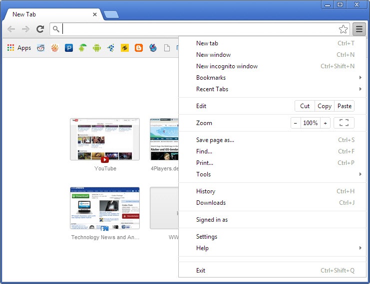 about google chrome missing