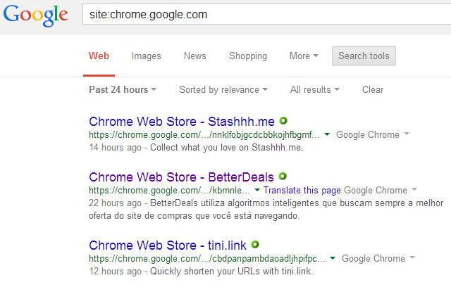 chrome web store recency