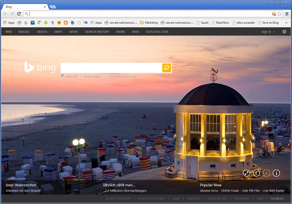 bing new tab page chrome