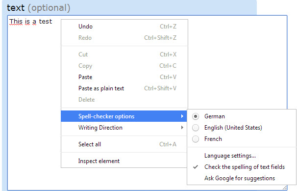 spell checker options