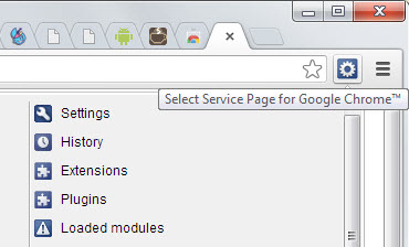 chrome service pages