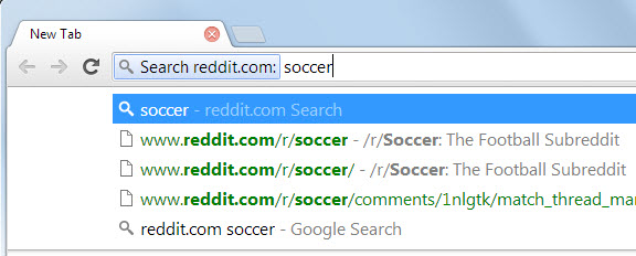 chrome internal site search