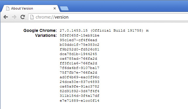 google chrome variations