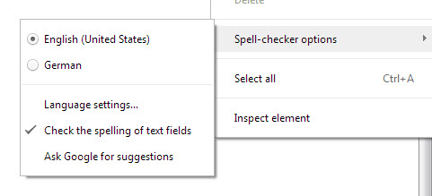 spell-checker options screenshot