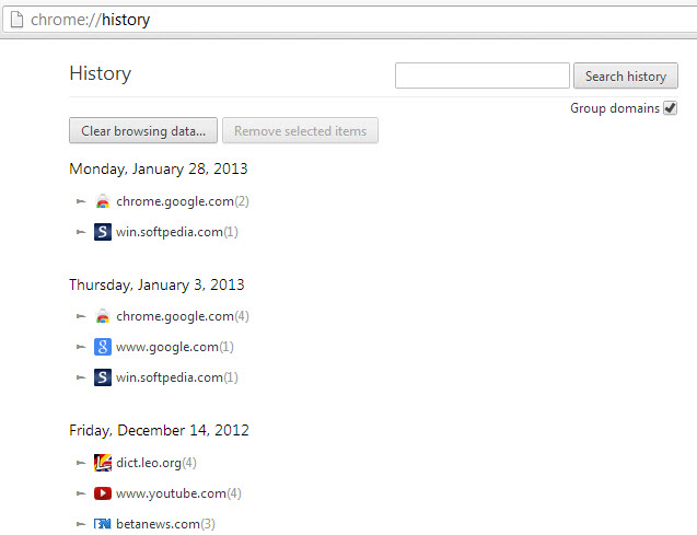 chrome history group domains screenshot