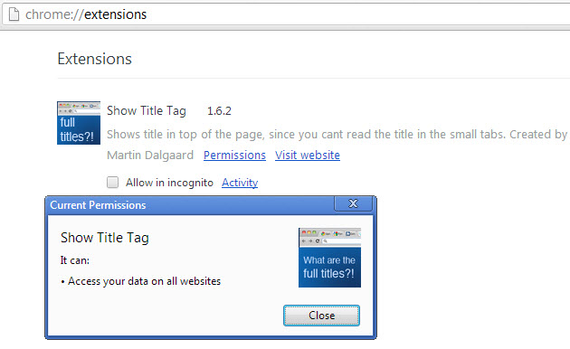 google chrome extension permissions screenshot