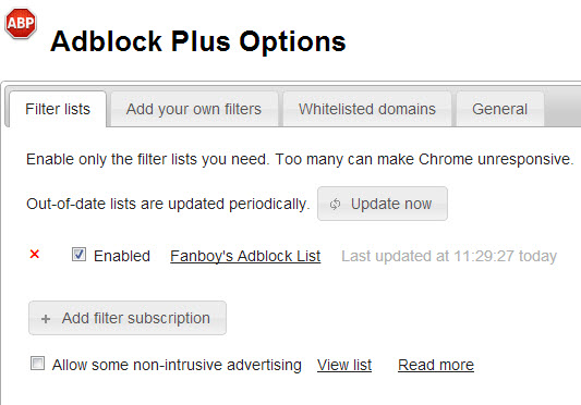 adblock plus non intrusive advertising