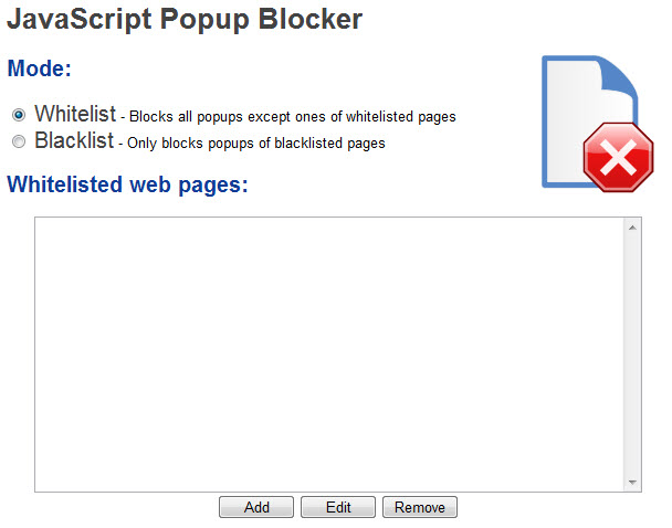 javascript popup blocker