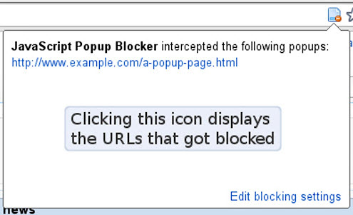 blocked popup