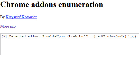 chrome add-ons enumeration