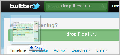 twitter drag drop upload