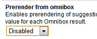 prerender from omnibox preference