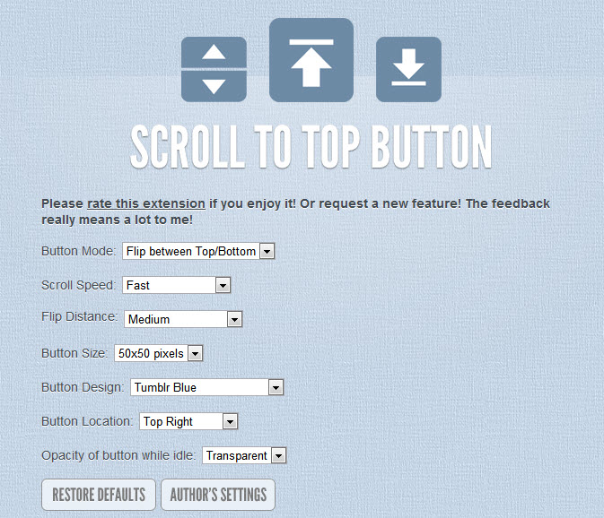 scroll to top button