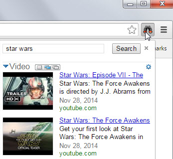 youtube video search chrome