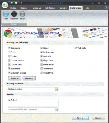 google chrome backup