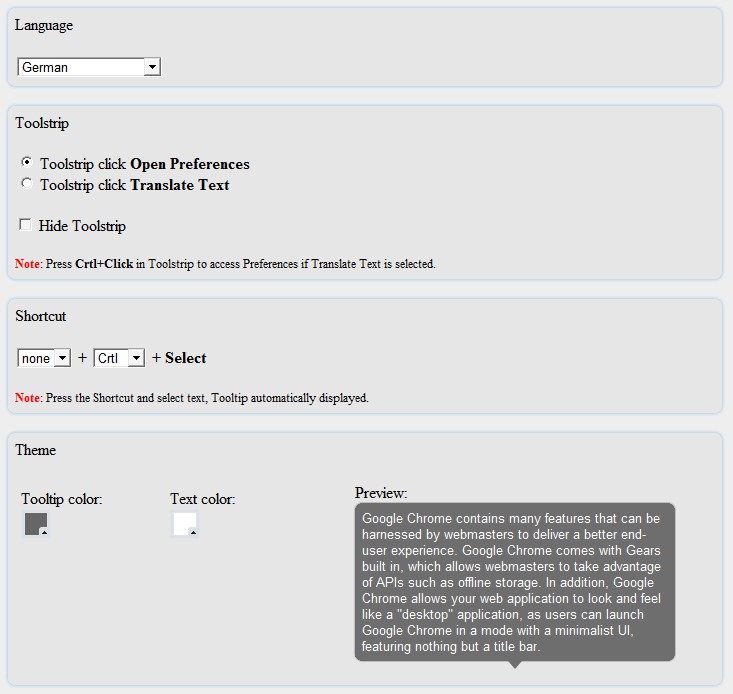 google chrome translate settings