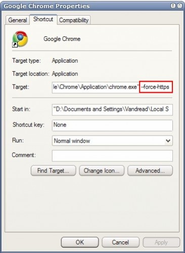 google chrome force ssl